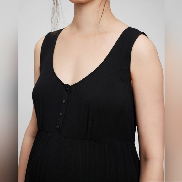 🆕 Maternity & Postpartum Maxi Tank Black Size Dress - Picture 5 of 5